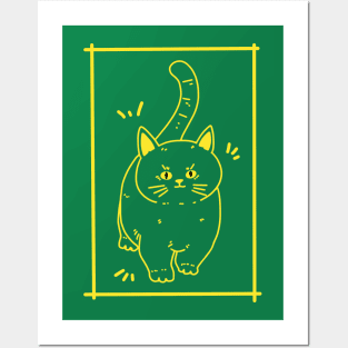 Yellow Brave Cat Posters and Art